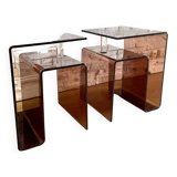 Table de chevet et porte revue en plexiglass de Michel Dumas pour Roche Bobois 1970
