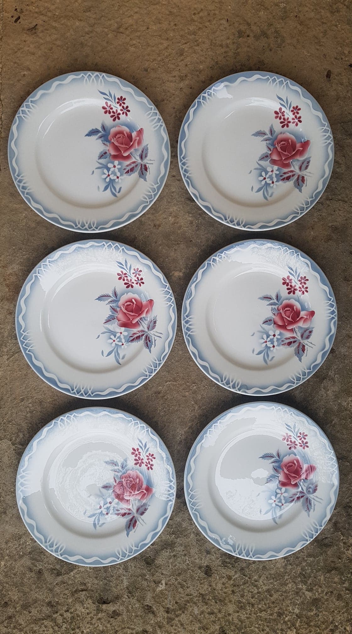 Set of 6 plates Digoin Sarreguemines model Lot
