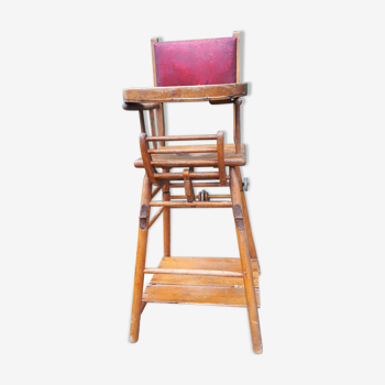 Chair high wood and leather 1948