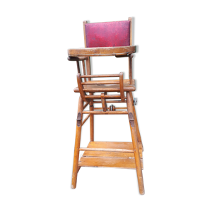 chaise haute bois et cuir 1948