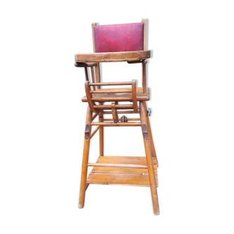 Chaise haute bois et cuir 1948