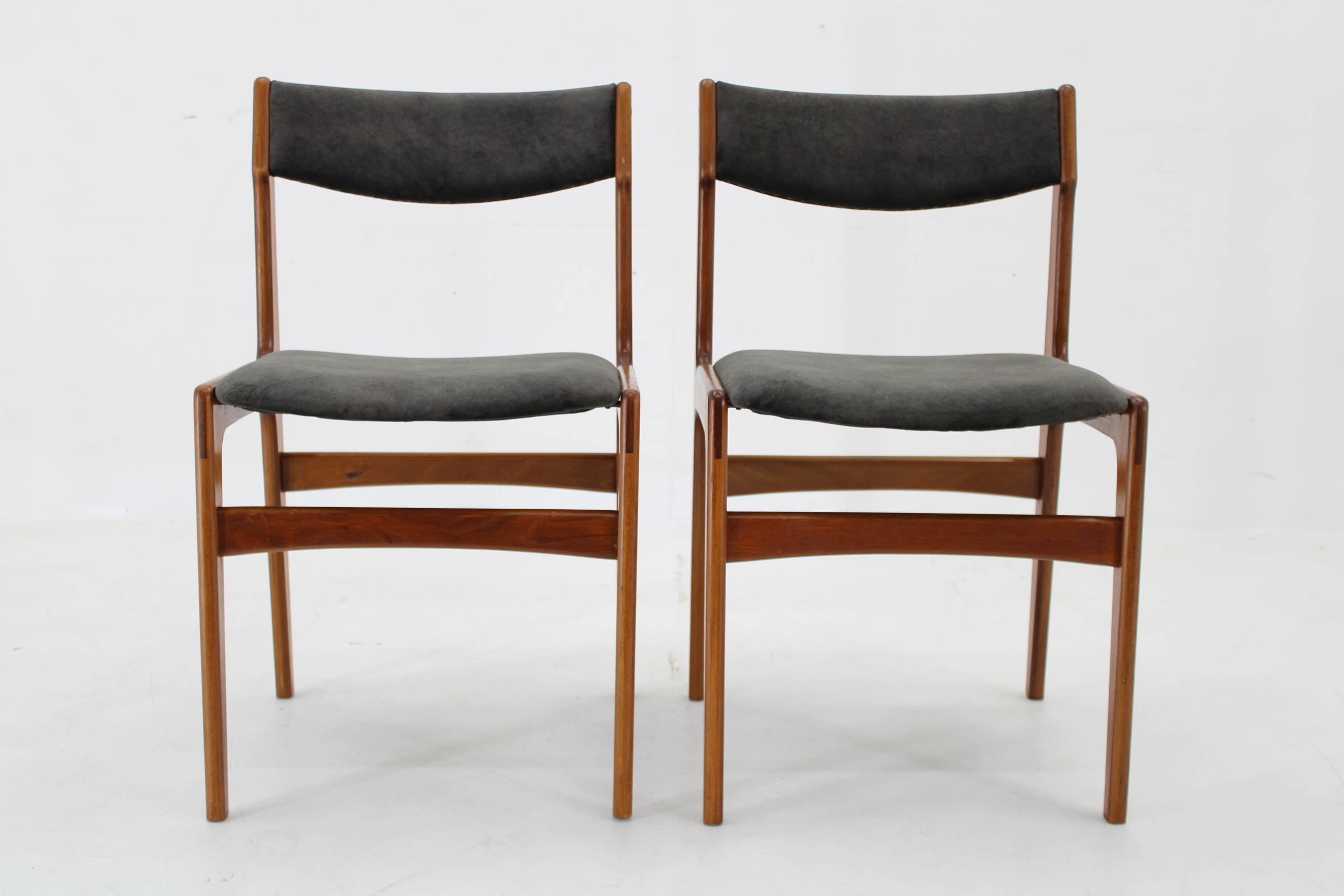 1960s Pair of Danish Teak Dining Chairs, Restored