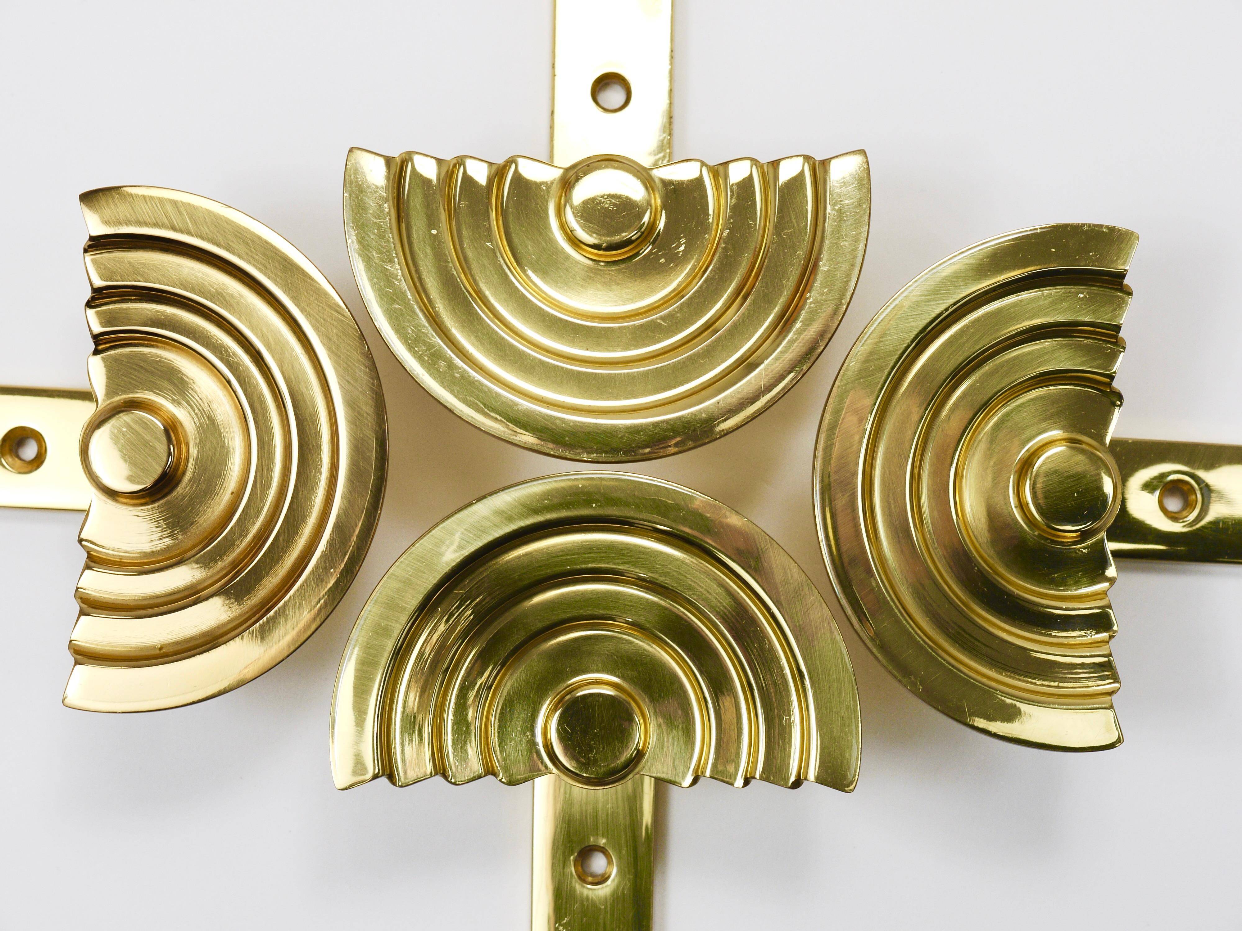 13 Postmodern Brass Wall Hooks by Ettore Sottsass, 1985, Valli & Valli Italy
