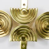 13 Postmodern Brass Wall Hooks by Ettore Sottsass, 1985, Valli & Valli Italy