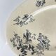 Large oval ironstone dish, "Damas" pattern by Sarreguemines, late 19th century, grey-black.
