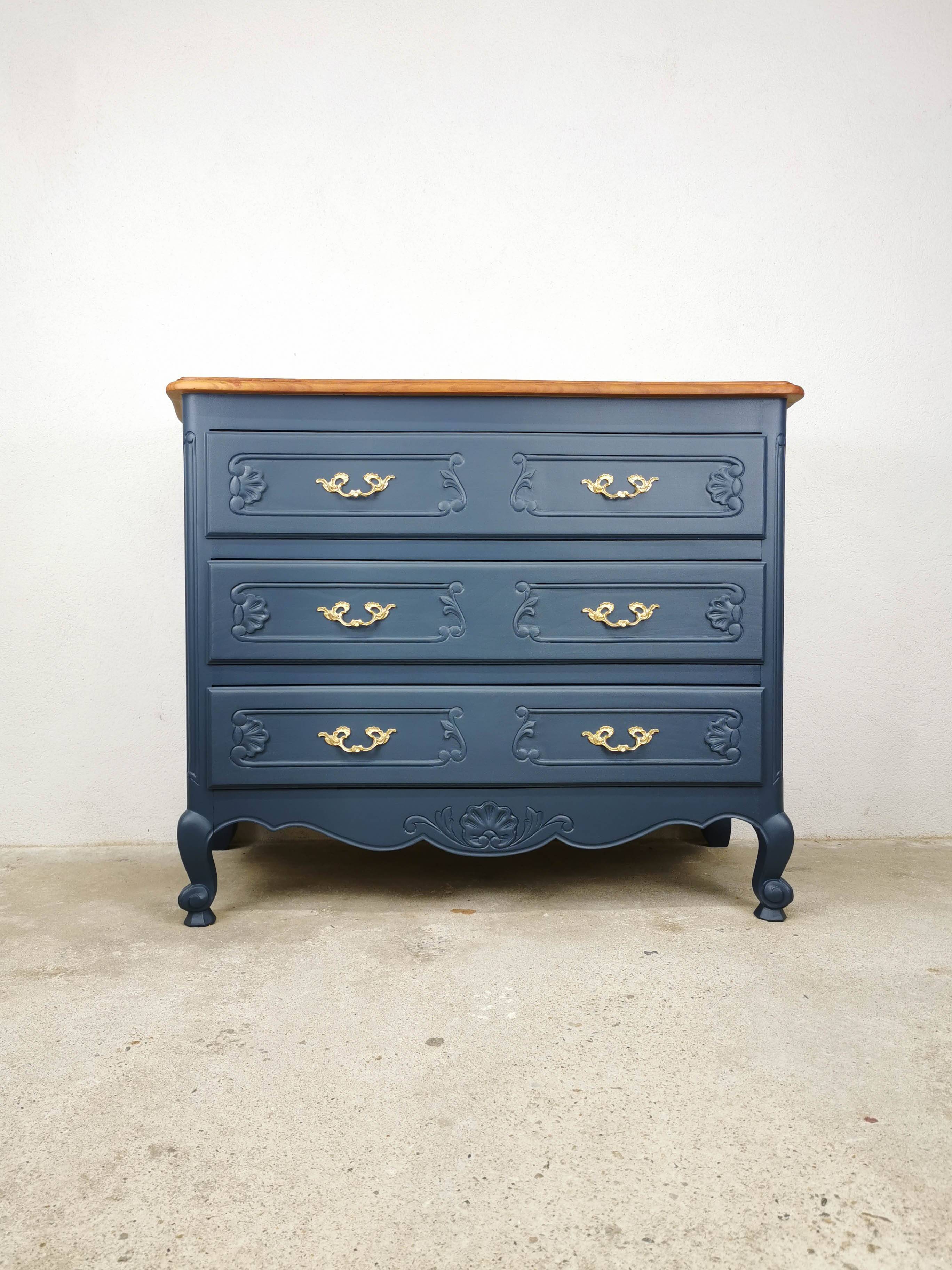 Renovated cherry wood chest of drawers