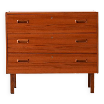 Vintage teak chest of drawers with three drawers