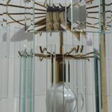 Large chandelier, 46 hanging beveled glass plates