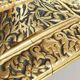 Patterned solid bronze hand candle holder