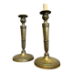 Pair of Empire period candlesticks in gilded bronze circa 1820