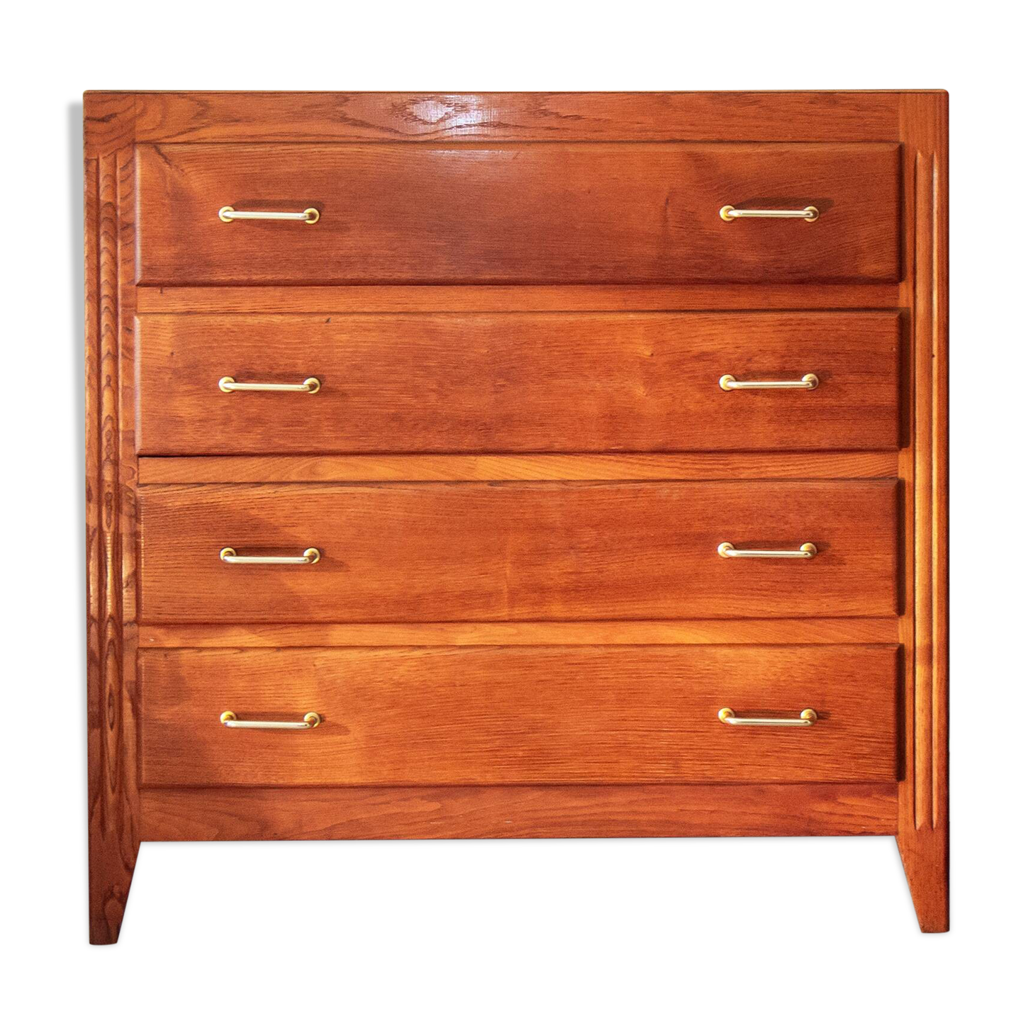 Golden oak chest of drawers, 1960s