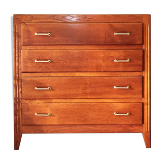 Golden oak chest of drawers, 1960s