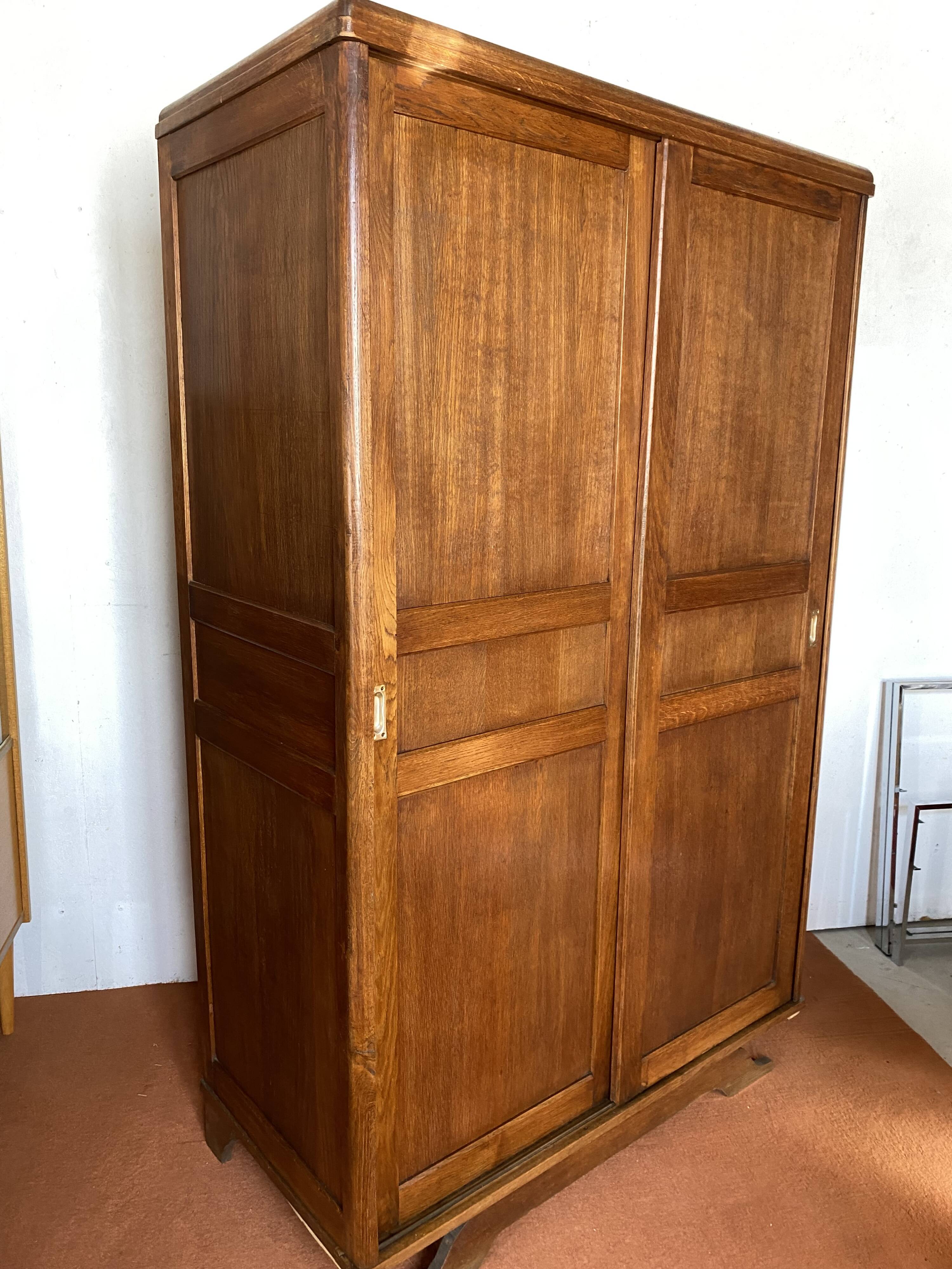 Vintage Parisian wardrobe with sliding doors