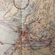 Mappemonde carte ancienne hémisphère nord des lignes aériennes