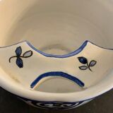 Old mustache cup and its under cup, Rouen earthenware