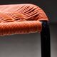 Chaises de jardin en câble plastique tressé orange