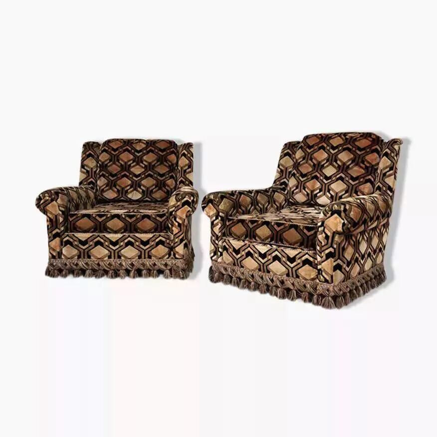 Set of 2 fabric armchairs
