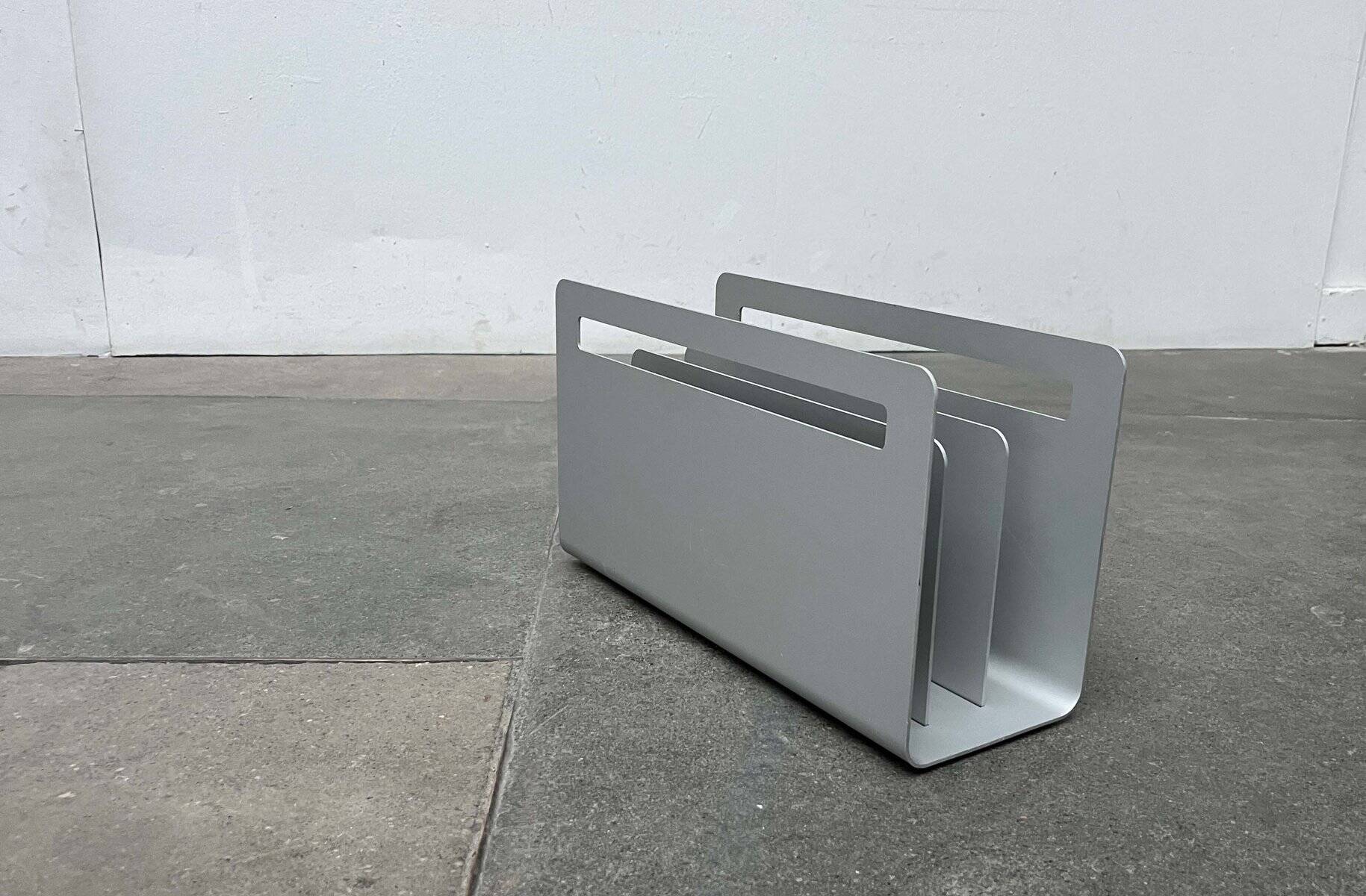 Minimalist aluminium magazine rack by Norman Foster for Helit, Germany, 1990s.