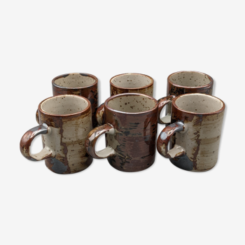 set of 6 cups of espresso Coffee Sandstone Peasant Japan