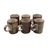 set of 6 cups of espresso Coffee Sandstone Peasant Japan