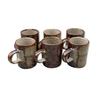 set of 6 cups of espresso Coffee Sandstone Peasant Japan