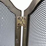 Antique brass fire screen 75x38cm fireplace protection screen