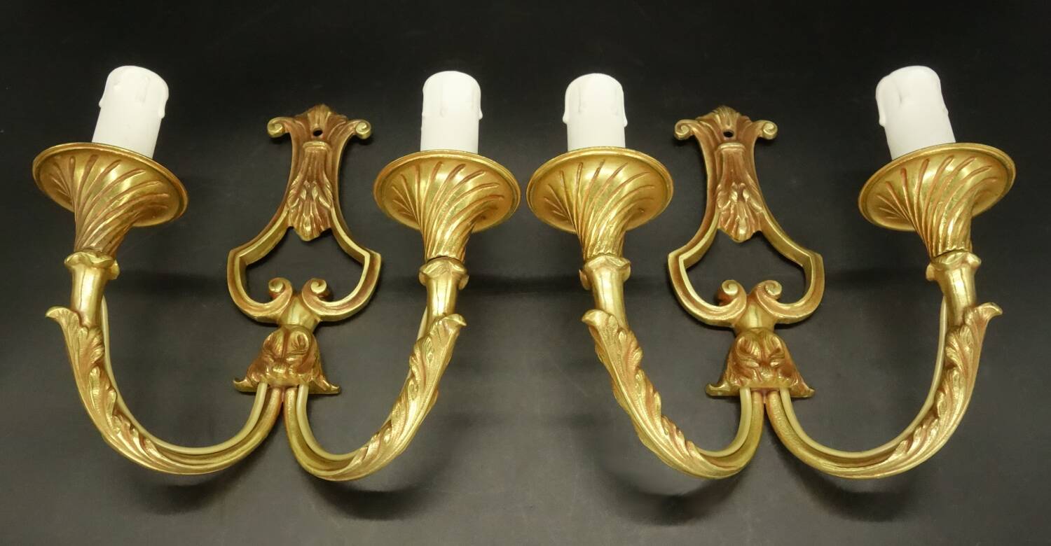 Pair of Louis XV style cage wall lights - bronze from EPI Paris