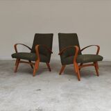Pair of lounge chairs restored by Frantisek Jirak for Tatra
