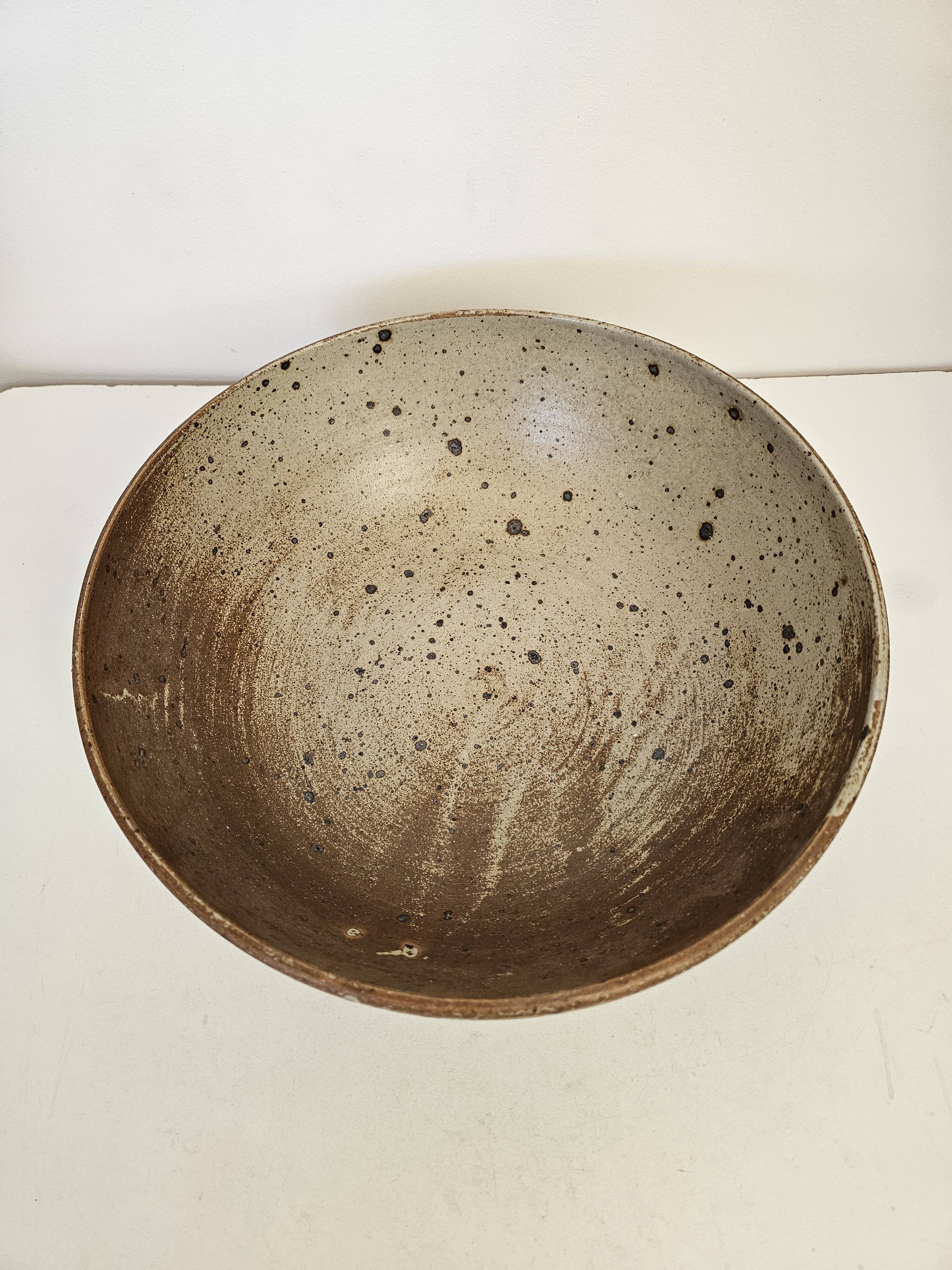 Salad bowl Ceramic stoneware pyrithione dish signed pictogram 34cm