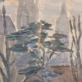 Oil on the link “Vista urbana en invierno”, Firmado “Henry Savoye”, pps. s. XX - France