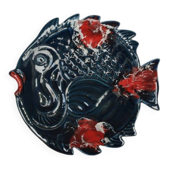 Large vintage fish platter Vallauris – Ceramics – 45 cm – 1960s