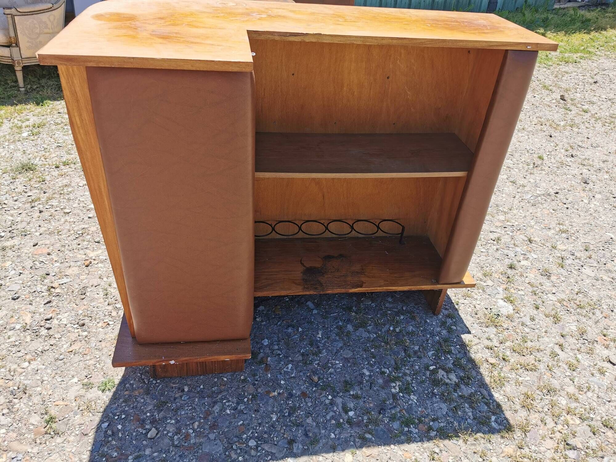 Corner bar and old stool from the 60s/ 70s, seventies skaï, vintage