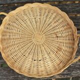 Round wicker top vintage basketry