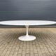 Original Knoll Tulip oval dining table (244cm) in Carrara marble.