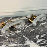 Pair of Murano glass and brass handles, Venice circa 1930