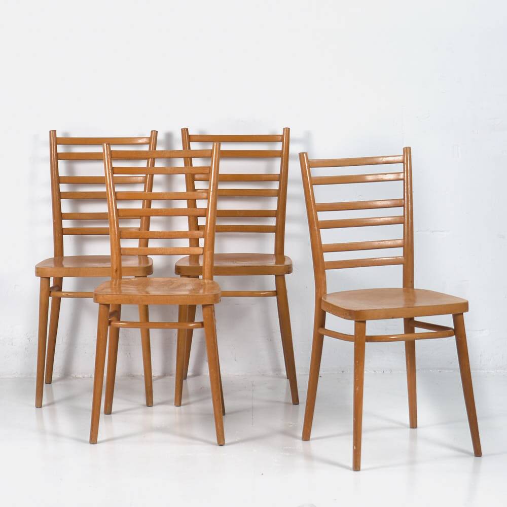 Vintage Dining Chairs (c.1950). 4 Piece Set #3