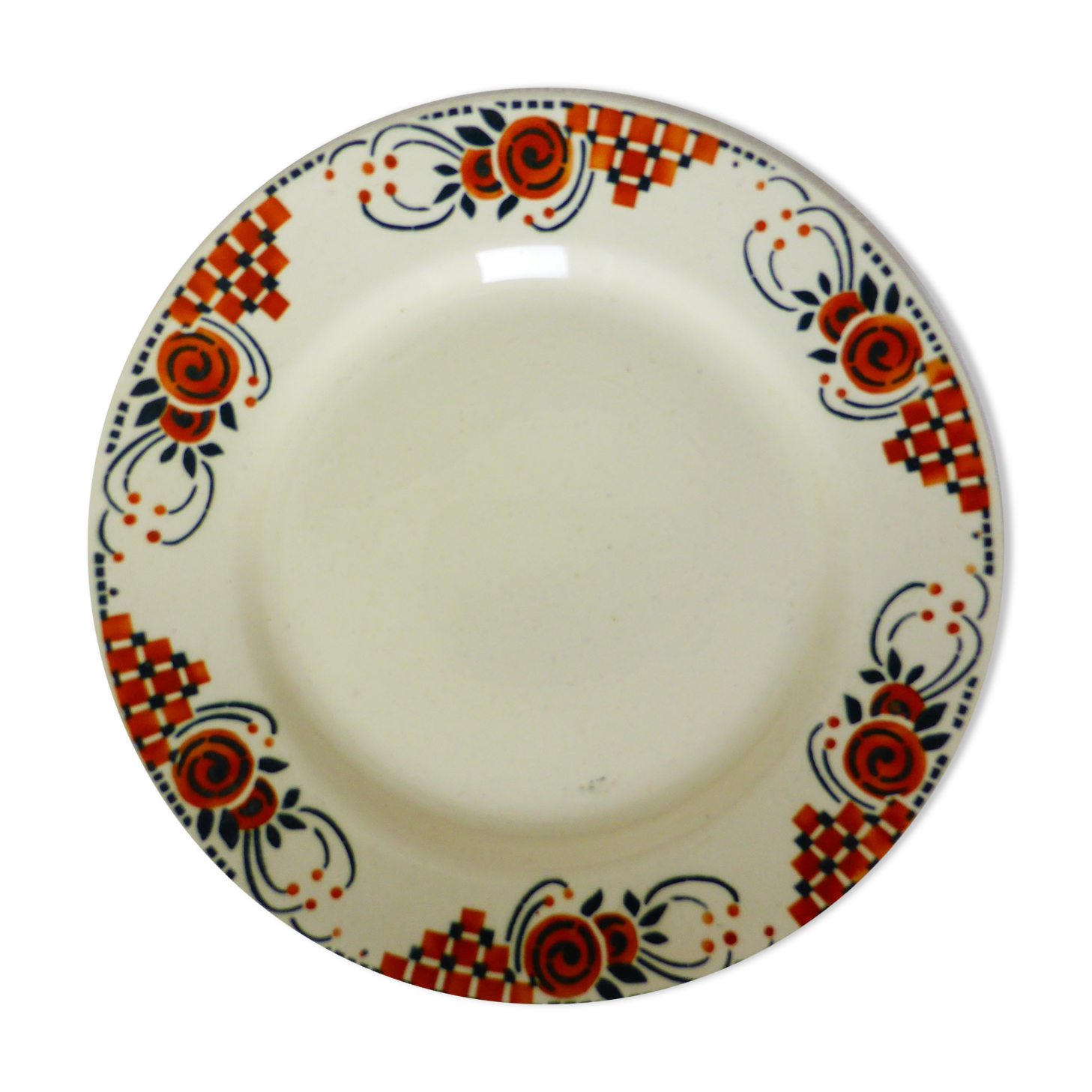 Flat serving dish on pedestal compote from St Amand, Roubaix model 210781