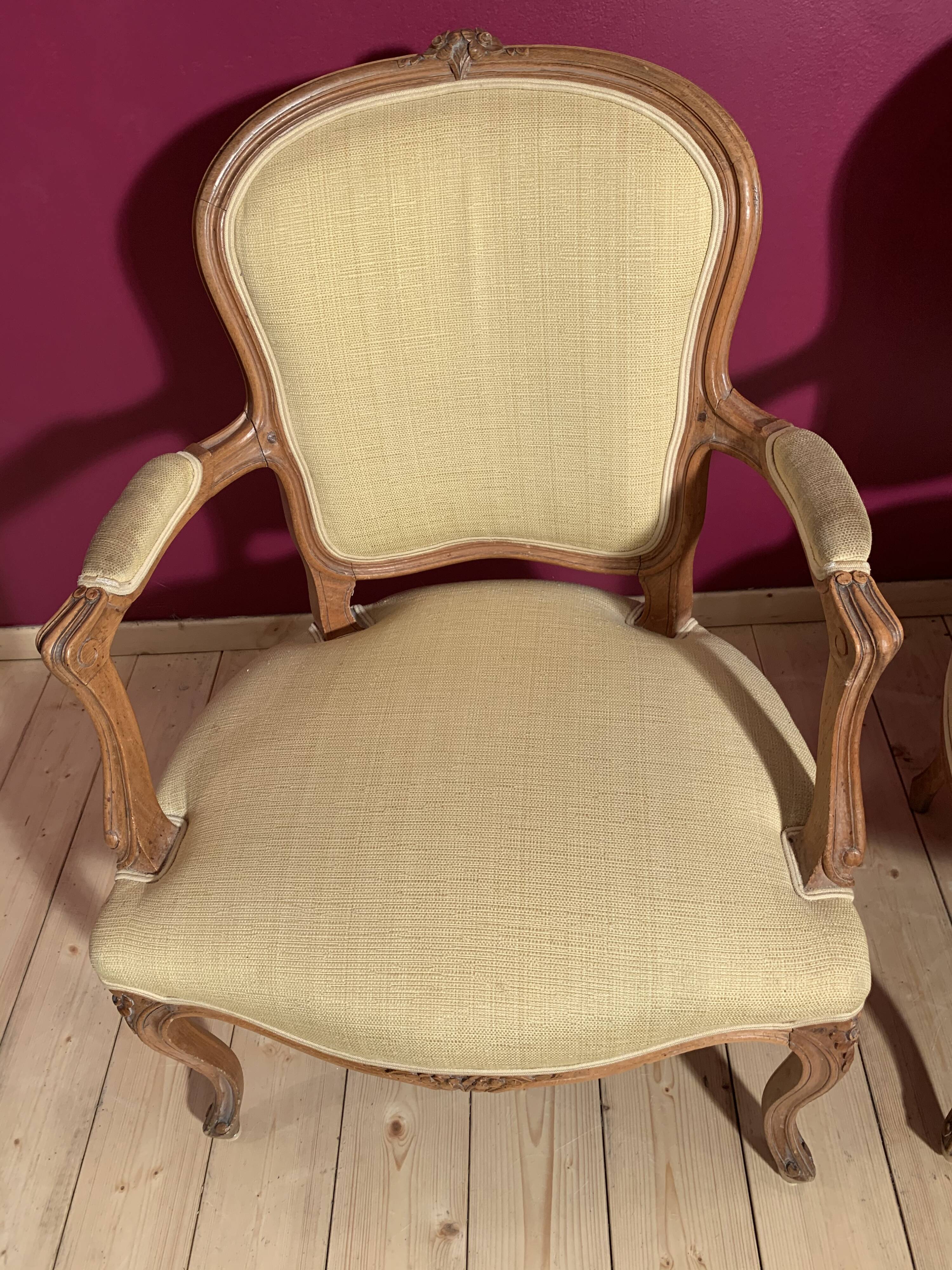 Pair baroque armchairs