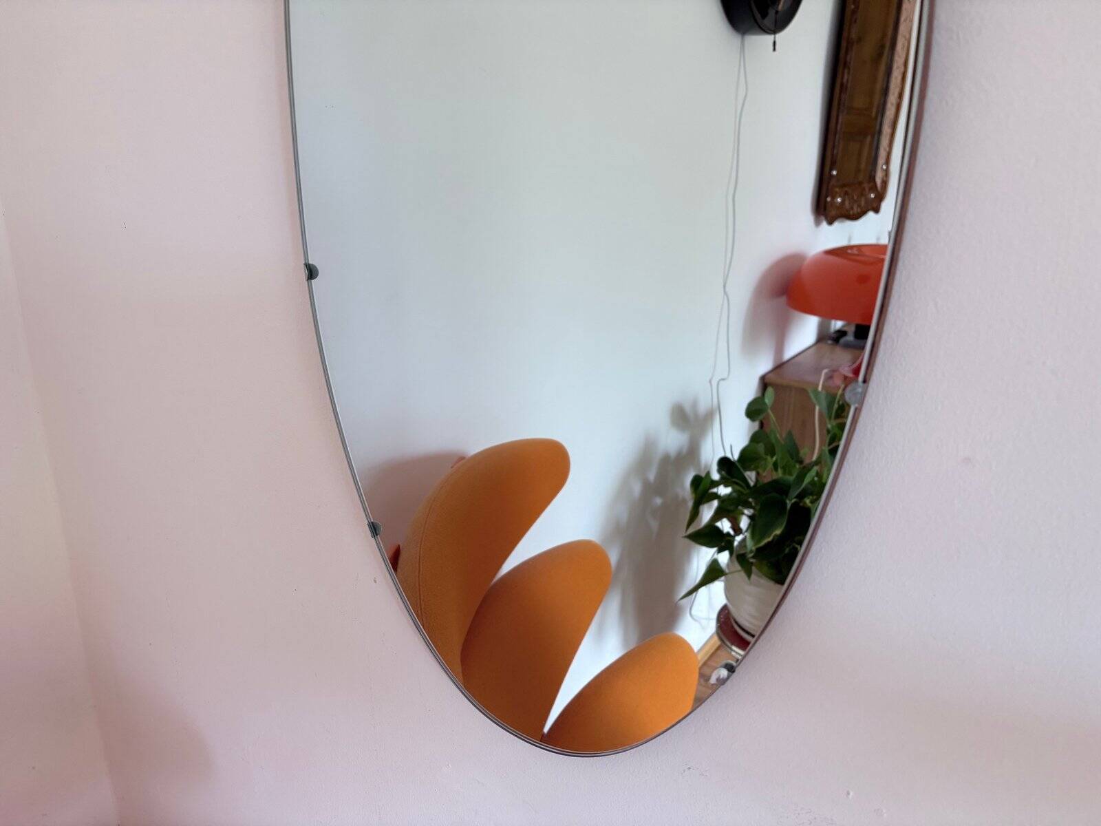 Vintage oval rockabilly mirror, 1960s