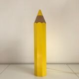 Lampe en forme de crayon jaune éditée par Vilac, France, 1980