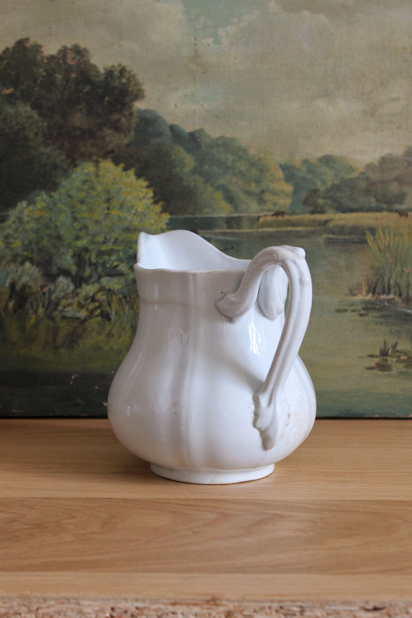 Ironstone pitcher, "China" pattern, Sarreguemines, 19th century