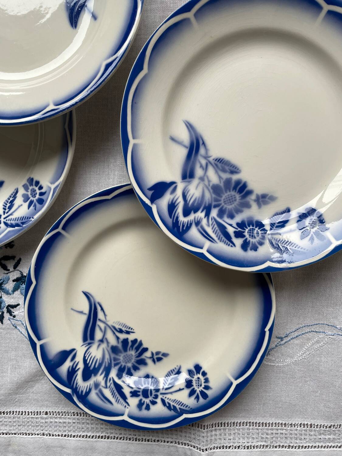 6 dessert plates Sarreguemines Digoin Model André