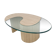 Italian travertine and glass coffee table, 1980's