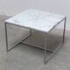 Pair of Carrara marble & chrome coffee or side tables, 1970s