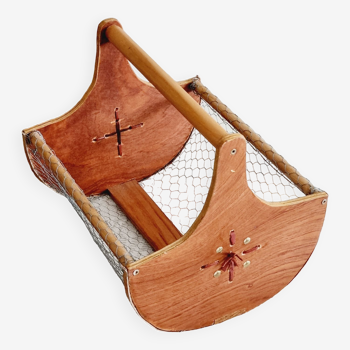 Vintage wooden artisanal basket