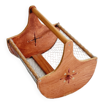 Vintage wooden artisanal basket