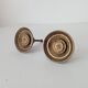 Pair of antique Empire furniture knobs from the 19th century in solid bronze.
