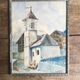 Watercolor 1920, silver carved wooden frame