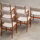 6 danish scandinavian chairs - teak & wool 1960