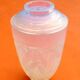 Opalescent glass vase in the shape of an urn Decorated with foliage and berries